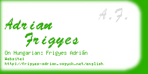 adrian frigyes business card
